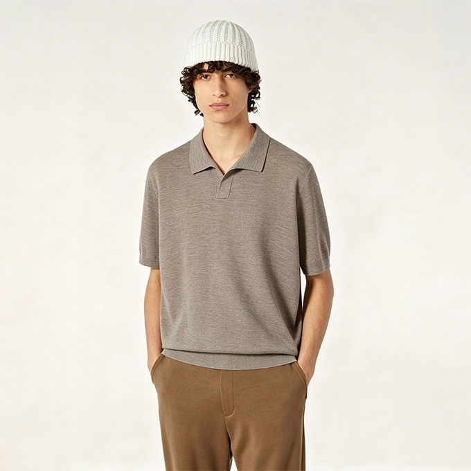loro piana empire pure wool short sleeve polo shirt